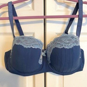 Adore Me Slate Blue Bra and Panties Set